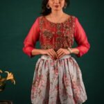 Blossom Reverie – Embellished Top and Floral Skirt Set